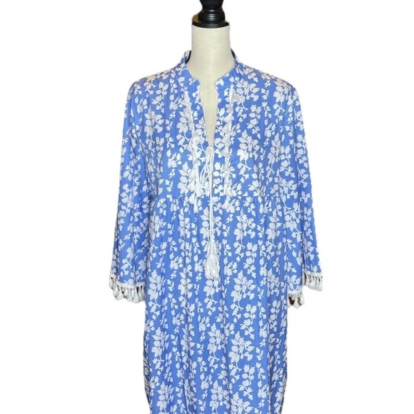 Made with ❤️ Blue Size XXL Printed Knee Length Tunic Dress - Picture 3 of 13